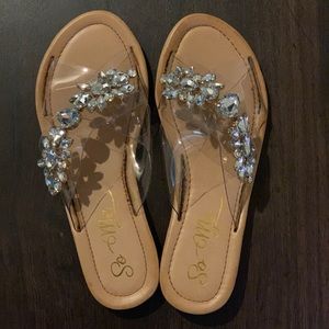 Clear Sandals with Jewel Detail